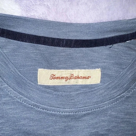 Tommy Bahama Tee Shirt Men’s Embroidered Logo Preppy Casual Slate Blue Sz L - Picture 4 of 7